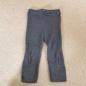 Janie and Jack Knit Ribbed Gray Pants